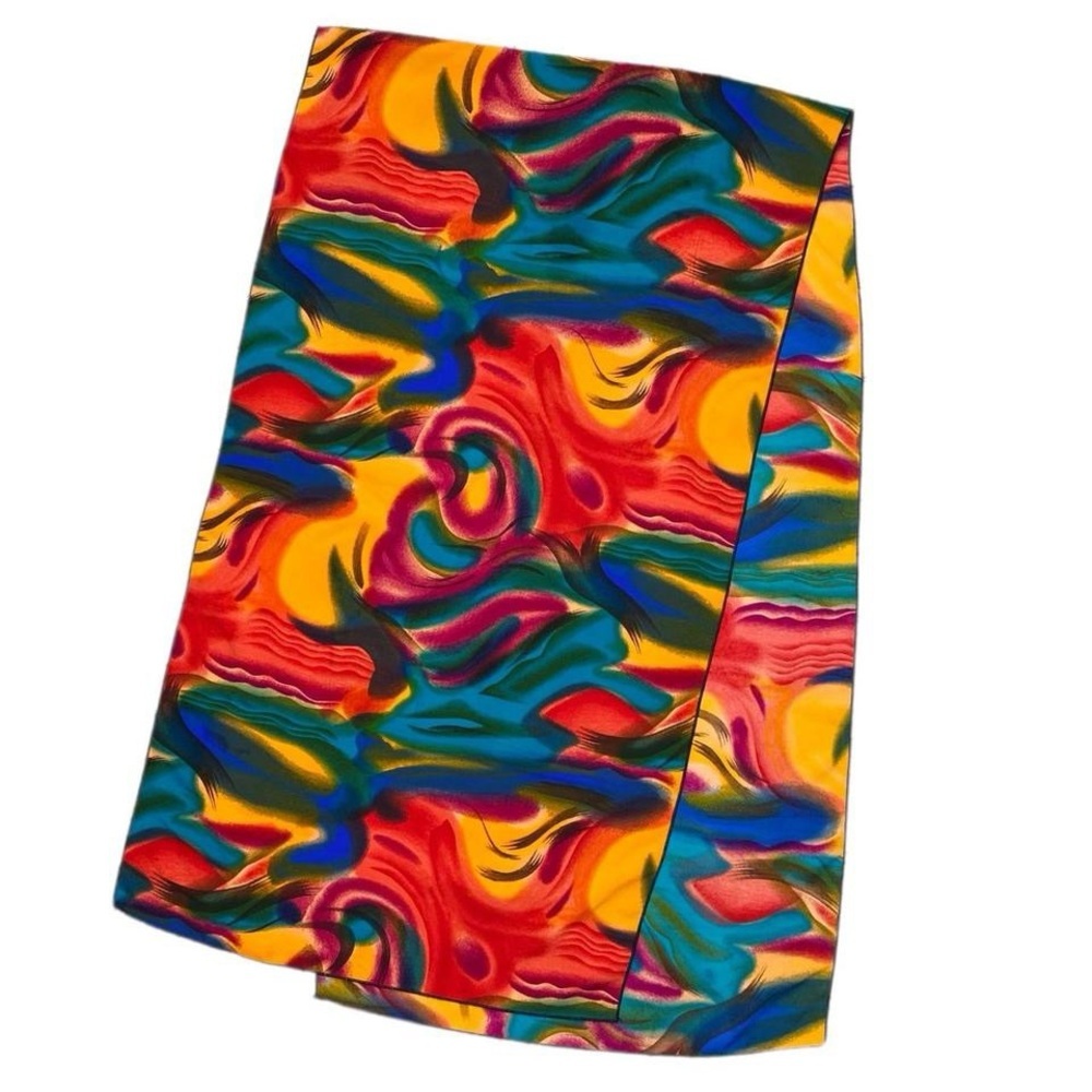 Retro Colorful Rainbow Abstract Printed Rectangular Scarf